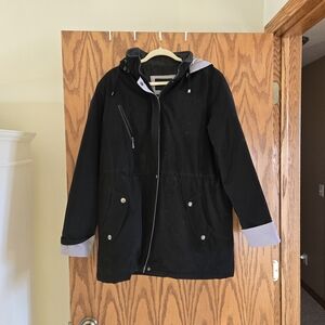 Nautica Black and Gray Women's Raincoat